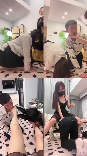 【伊晨】情侣奴-奴下奴专场-叼高跟虐乳/吃丝袜/酸奶舔jio/转胯