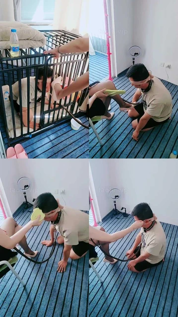 【bibi团】囚禁狗笼/疯狂鞋抽耳光