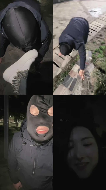 【娩娩大魔王】户外遛狗爬行-舔脏小白鞋