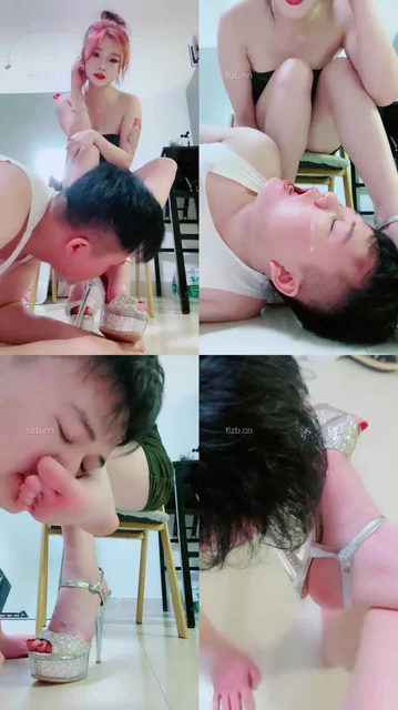 【甜心教主】超高跟踩踏碾压贱奴-喂口水