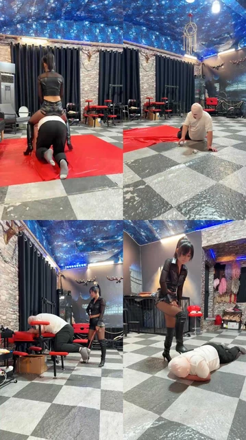 【红焱】藤条狂抽/关狗笼/骑马狗爬/高跟长靴踩踏