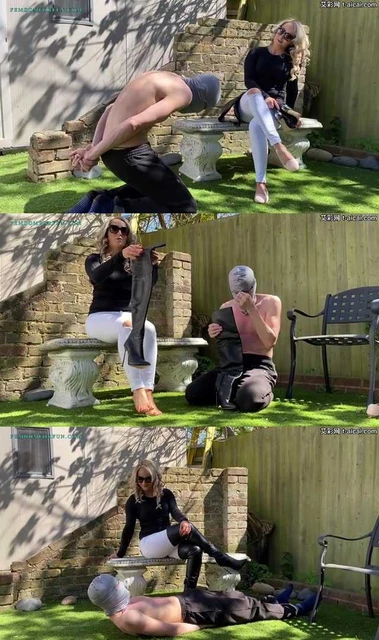 【欧美女王】被大美女Courtney平底鞋狂跺!铁跟皮靴狂扎!女主凶狠漂亮往死里跺