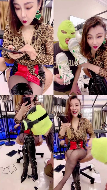 【梓夫人】长靴黑丝圈养绿帽狗囚禁虐