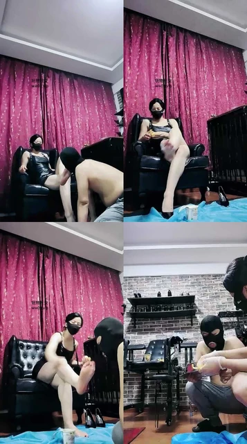 【冷颜】白领S美腿高跟恋足舔/狗盆喂食