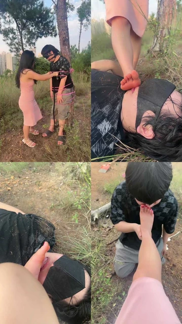 【伊诺】捆绑树上-口球塞嘴-鞭打-掐乳/舔jio