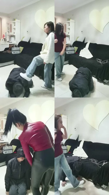 【乔伊S】双主虐狗鞭刑踩踏骑马钻膝