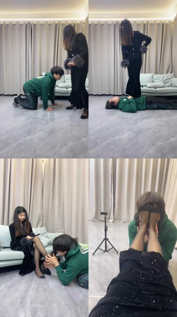 【素人挖掘机】骑马转胯/中指鄙视/踩踏耳光/黑丝脚捂脸