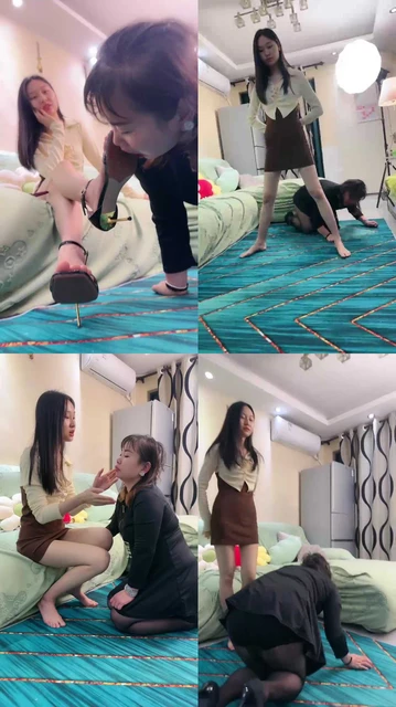 【艾莉】母狗-踩踏/舔原味裸足高跟/转胯sp耳光