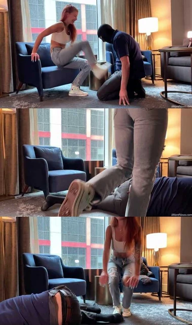 【欧美女王】跪舔超美Nova女神帆布鞋底！被惊艳花式暴力踢裆！多角度干废！