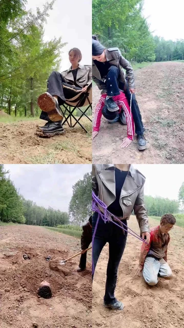 【孤傲女帝】户外调-泥巴超脏鞋底舔/耳光/藤条抽/骑马狗爬/活埋