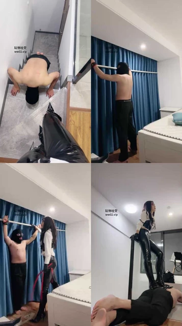 【倪小主】吊绑重度鞭打/楼梯间狗爬驯化