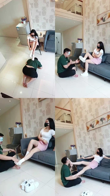 【梵高】健身女神-小白鞋棉袜踩虐/骑马转胯/舔脏鞋底【双视角版】