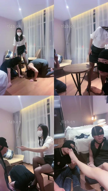 【沐夏夜】双奴-高跟美腿踩/骑狗脖/踢踹/品尝原味脚