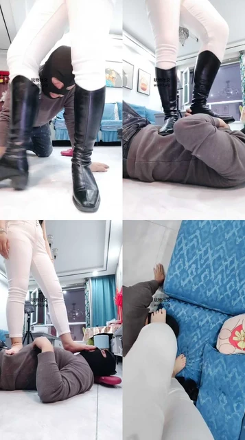 【李老师】长靴肉丝玉足全体重踩踏