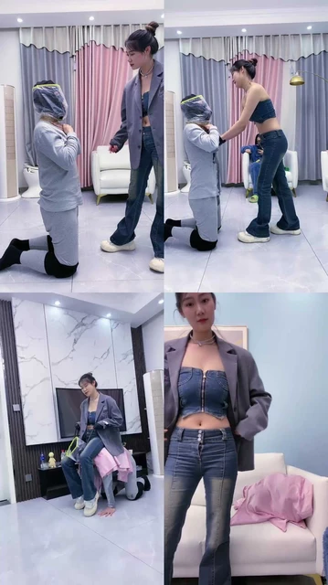 【麋鹿银儿】塑料袋罩头强灌升水窒息/暴力耳光鞭打/跳踩/虐乳