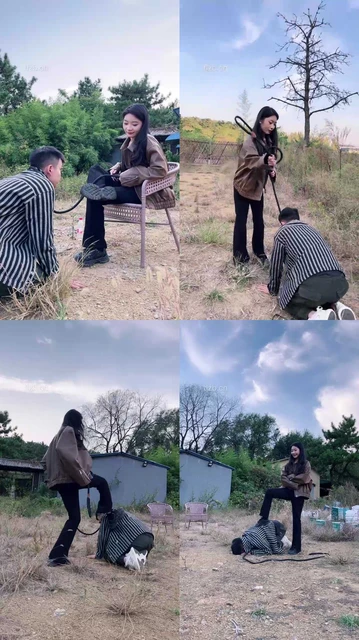 【允薇】庄园清理女主脏泥靴底/鞭打飞踹踩踏