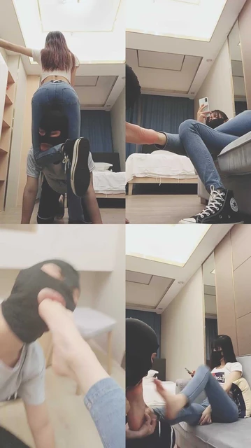 【美娜格格】高帮帆布鞋白棉袜辱狗/喝圣水/转胯