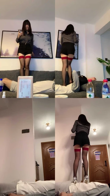 【宝爷】黑丝高跟全体重踩踏