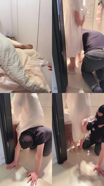 【苒溪】伺候主人起床-桌底恋足狂舔/踩蛋糕喂食【完整版】