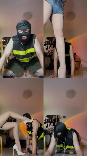 【雯雯】白丝高跟虐臭保安/胯下羞辱