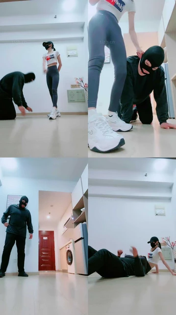 【美娜格格】瑜伽女教练暴虐猥琐狗-运动鞋白棉袜