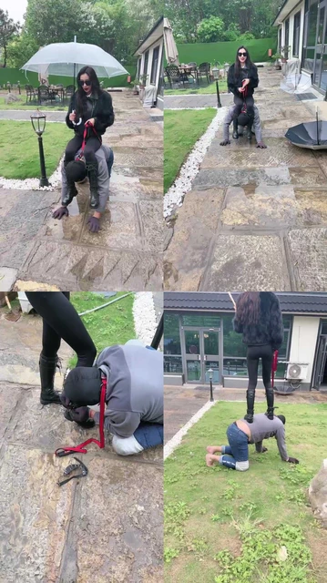 【沅芷大大】户外犬化骑马爬行/藤条抽/长靴踩踏