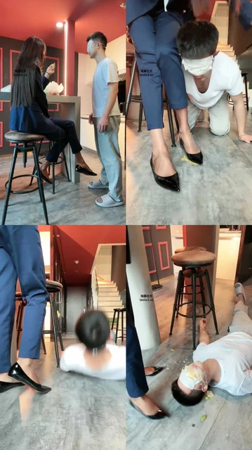【苒溪】白领S-黑丝高跟脚下踩踏喂食