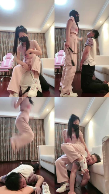 【桃幼幼】健身回家原味辱狗-吃袜子/踩踏舔脏鞋/耳光抽