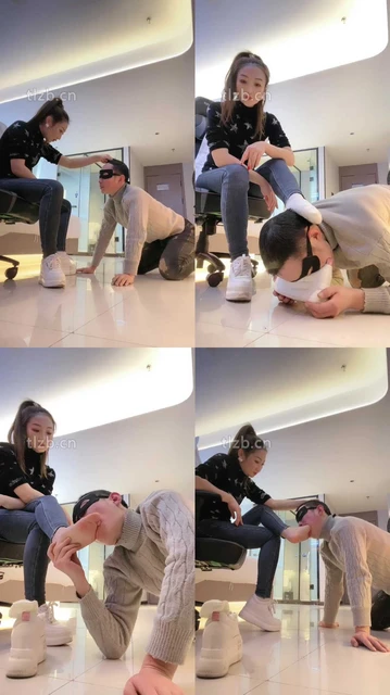 【魅儿】小白鞋碾压狗爪/白袜脚辱狗/胯下奴/裸足插嘴