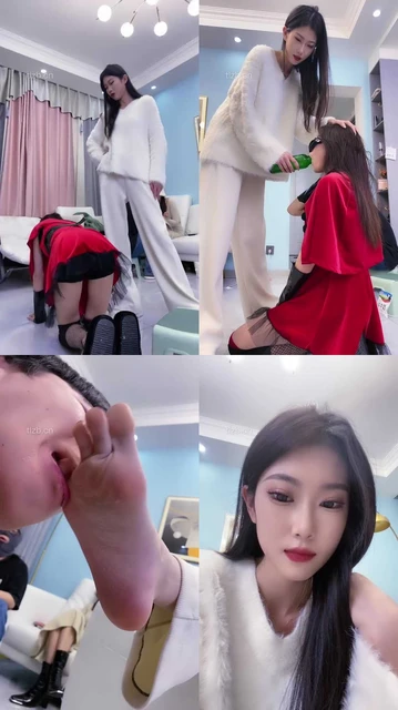 【麋鹿银儿】女神狗-胯下辱/酒瓶插嘴/跪舔白袜脚/情侣奴