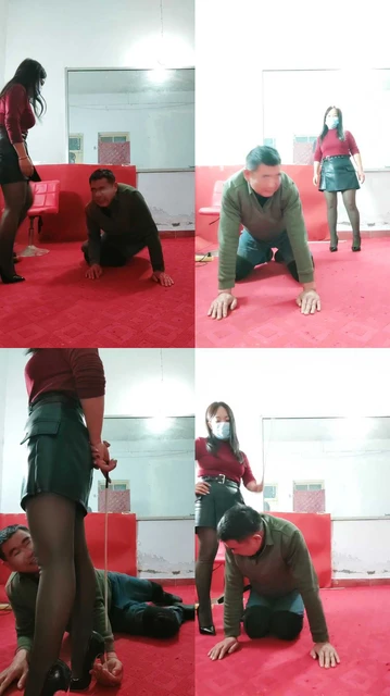 【沐颜s】高跟鞋踢踹，踩手