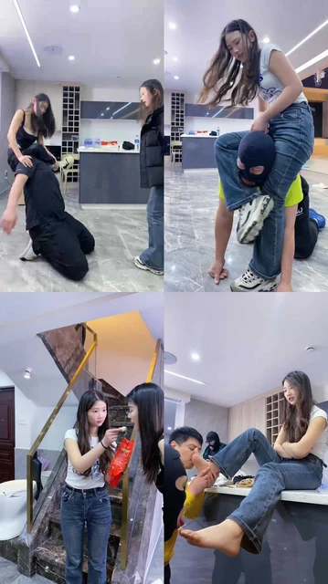 【麋鹿银儿】双S-暴力踢踹虐打/狠跺踩踏/揪耳朵/窒息/脚喂食