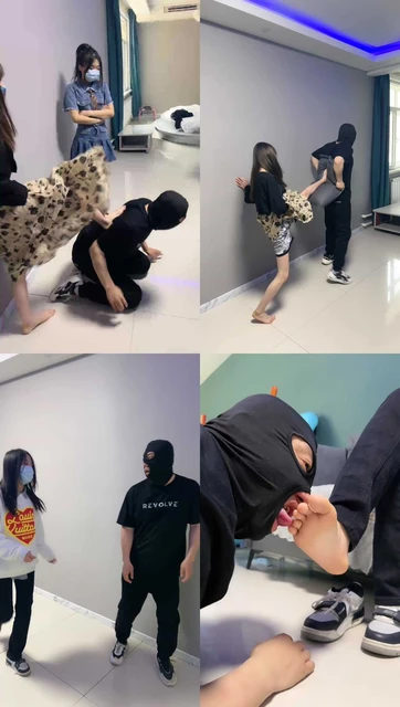 【精神小妹】5S素人学生主群殴-轮流爆踹踩踏/原味羞辱