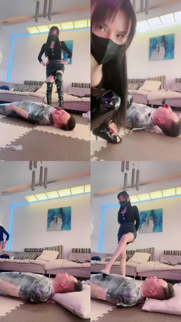 【伊晨】强迫木乃伊狗闻舔鞋子/踩踏碾压