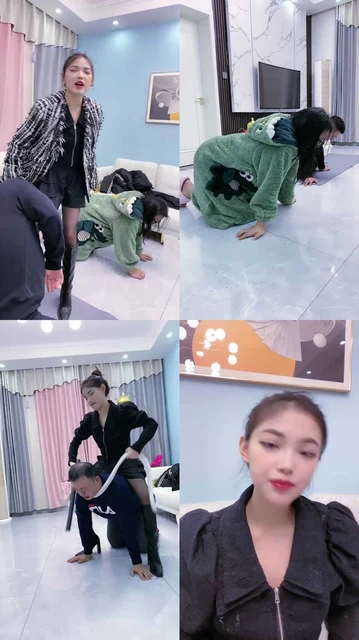 【麋鹿银儿】长靴黑丝素人踩踏/骑马/踢踹/耳光