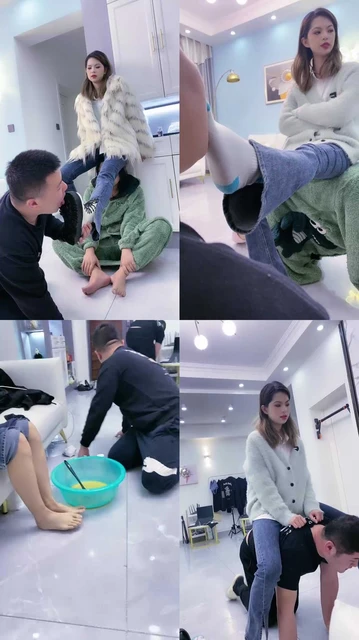 【麋鹿银儿】千金小姐羞辱三狗当坐垫-靴底喂食/腿绞/骑夹脖子