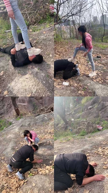 【伊晨】小白鞋女神户外狂虐跟踪狂