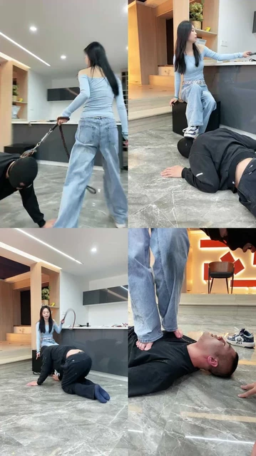 【麋鹿银儿】齐齐深喉专场腿绞