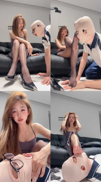 【一茶】性感学姐铆钉高跟虐学生奴