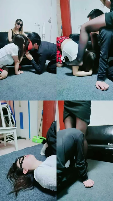 【梦幻大大】绿帽情侣狗-舔黑丝脚/转胯骑马/赏赐口水/关狗笼