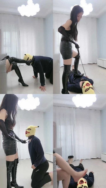 【晚晚】女王装鞭训-高跟皮靴踩踏插嘴/深喉喂浓痰