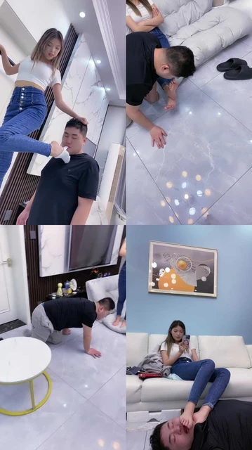 【麋鹿银儿】白袜裸足强制深喉/全体重踩脚垫