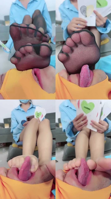 【美离子】原味黑丝脚下奴