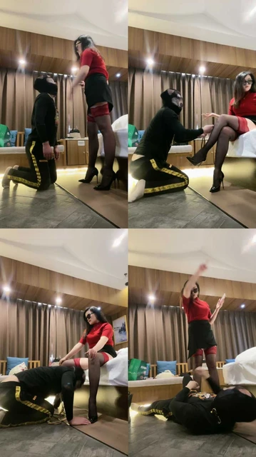 【暖狐s】暴力耳光，舌头烟灰缸，红金圣水，全体重踩踏，鞭子抽，跪拜圣体，高跟鞋插嘴舔脏鞋底