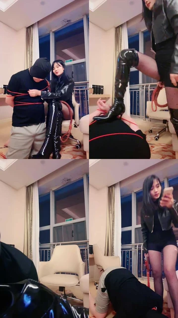 【紫琳】五花大绑/掐乳/长靴玩虐/强制闻鞋/重度鞭打/骑马踩踏