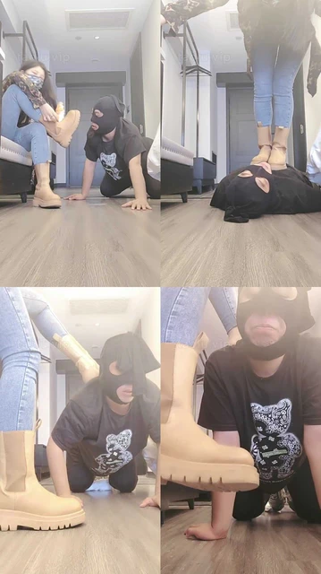 【欧拉】小白袜马丁靴-舔鞋底/踩踏