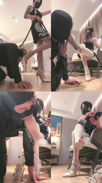 【爵恋霸主】狗链遛狗转胯/抽耳光/铆钉高跟虐