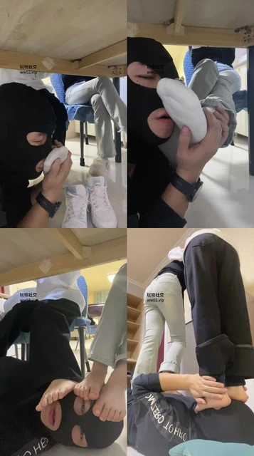 【精神小妹】桌底视角-舔脏鞋原味棉袜/全体重跳踩
