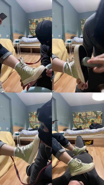 【黑泽兮】素人学生主-帆布鞋-踢踩打【双视角完整版】