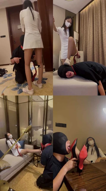 【万一】油亮咖丝虐-抽耳光/全体重踩踏/清理脏鞋底